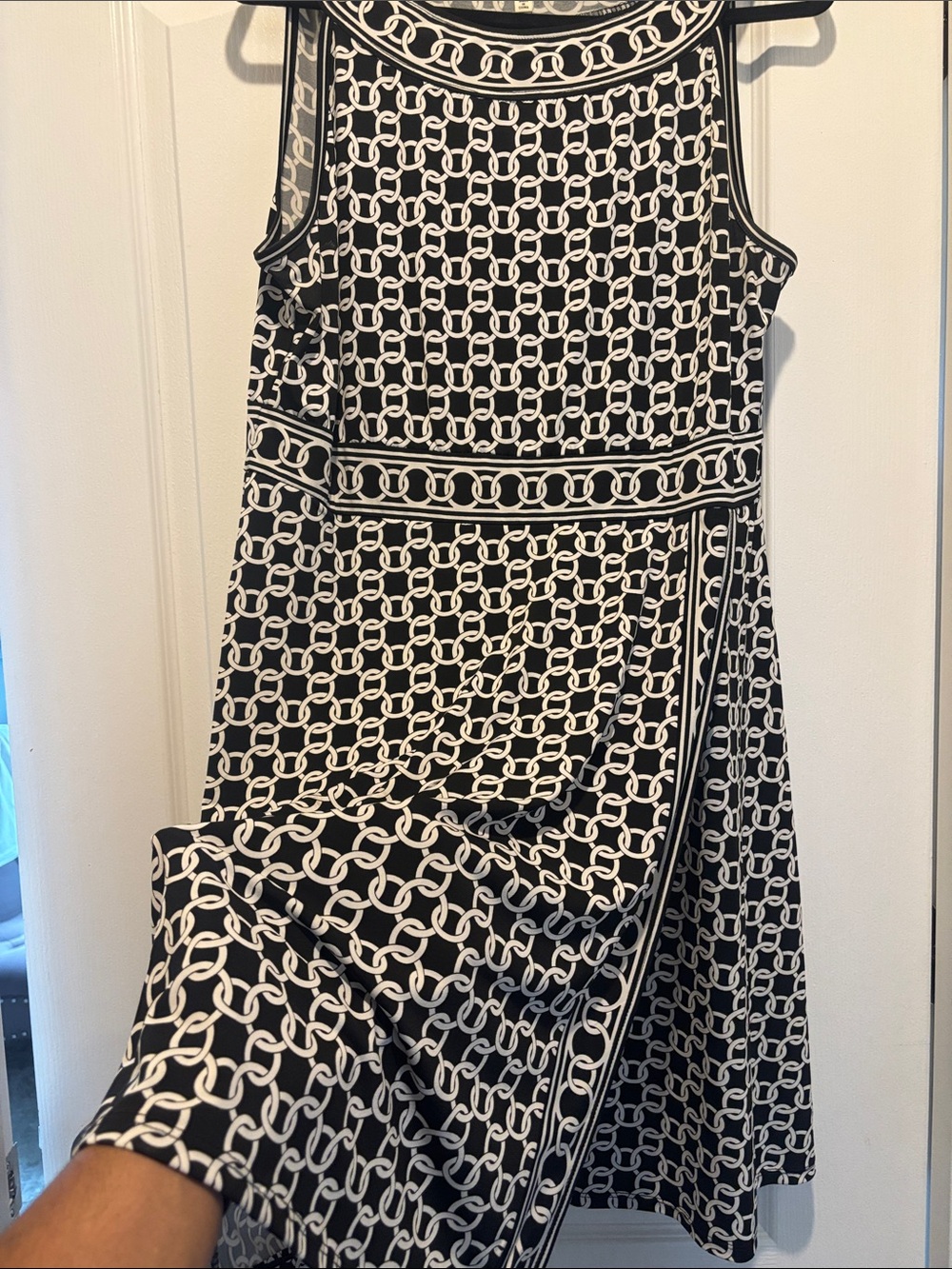 Max Studio Black & Beige Chain-Print Midi Dress - Picture 3 of 3